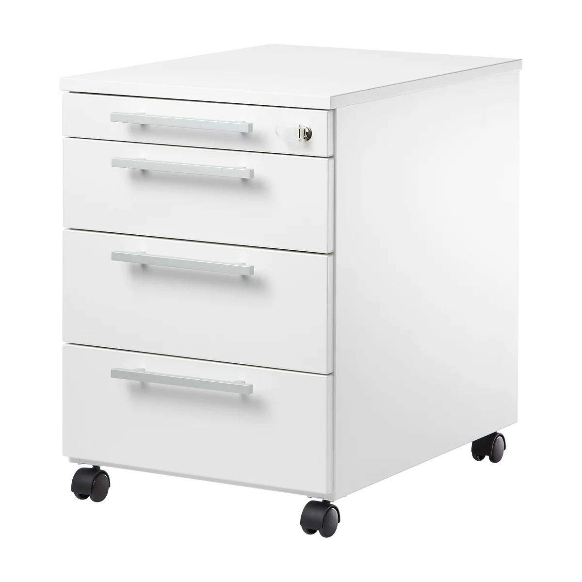 Schäfer Shop Select Rollcontainer SET UP, abschließbar, B 432 x T 580 x H 595 mm, weiß/weiß 