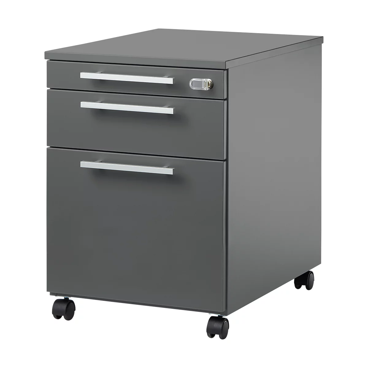 Schäfer Shop Select Rollcontainer SET UP mit HR, abschließbar, B 432 x T 580 x H 595 mm, graphit/graphit 