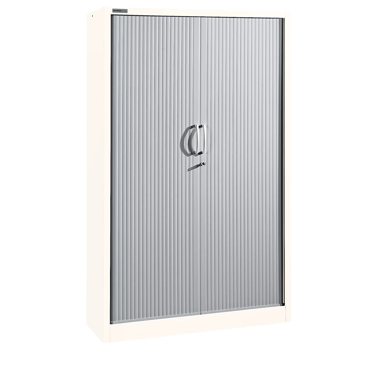 Schäfer Shop Select Rollladenschränke, 5 Ordnerhöhen, B 1200 mm, weiß/alusilber