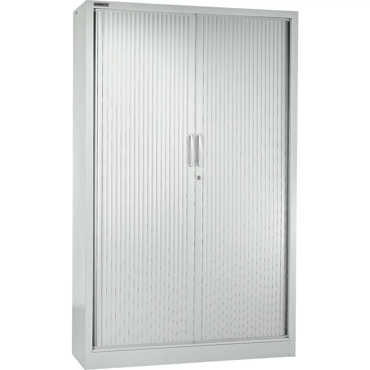 Schäfer Shop Select Rollladenschrank MS iCONOMY, Stahl, 5 Ordnerhöhen, B 1200 x T 400 x H 1935 mm, lichtgrau RAL 7035