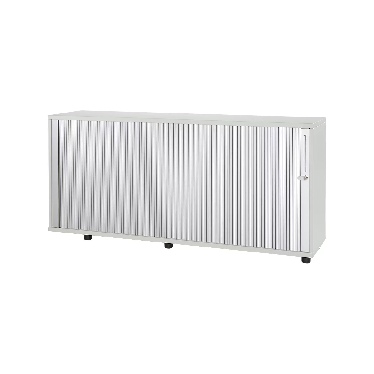 Schäfer Shop Select Ronde rolluikkast, hout, 2 legplanken, B 1600 mm x D 421 x H 750 mm, lichtgrijs