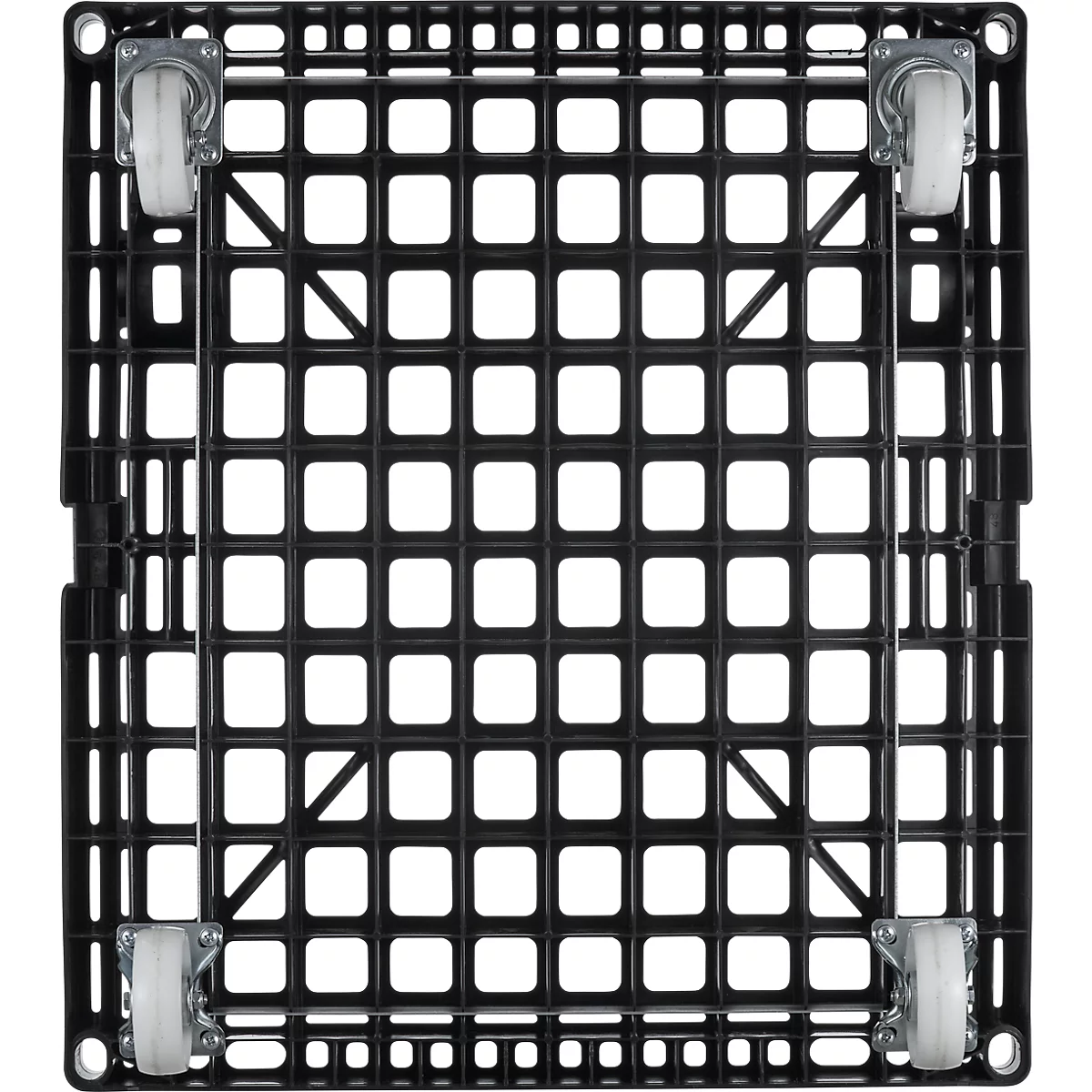 Schäfer Shop Select Rouleau de transport BASICline, jusqu'à 500 kg, sans barre de poussée, L 815 x l 724 x H 192 mm, PEHD recyclé, noir
