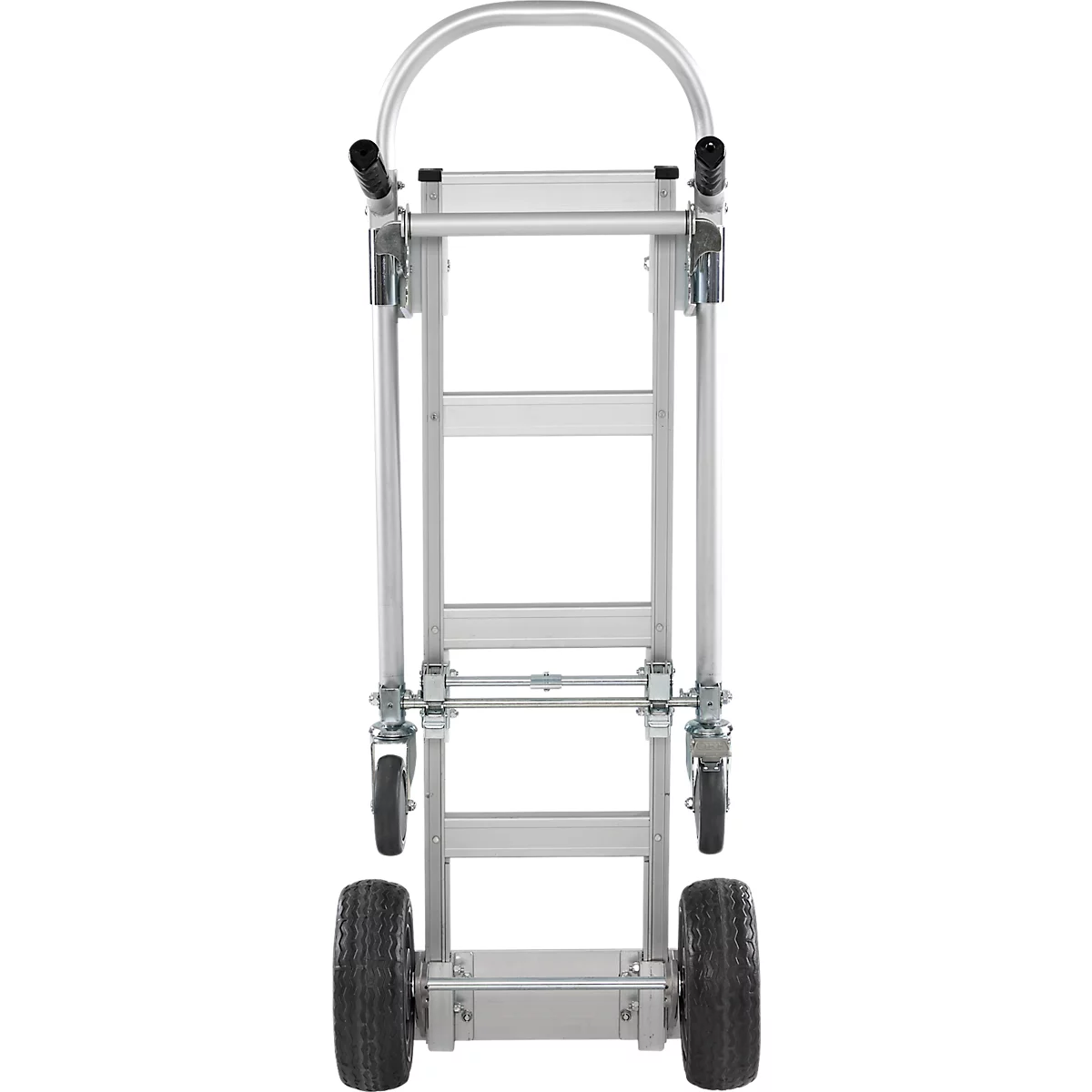 Schäfer Shop Select Sackkarre, 2-in-1, Tragkraft 250 kg, klappbar, Bock- und Lenkrollen, Aluminium/Kunststoff, schwarz-silber