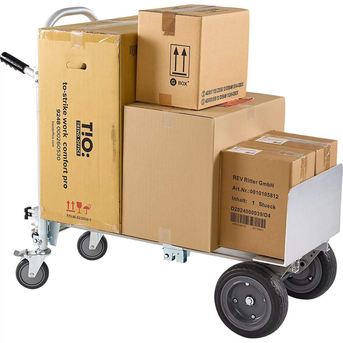 Schäfer Shop Select Sackkarre, 2-in-1, Tragkraft 250 kg, klappbar, Bock- und Lenkrollen, Aluminium/Kunststoff, schwarz-silber