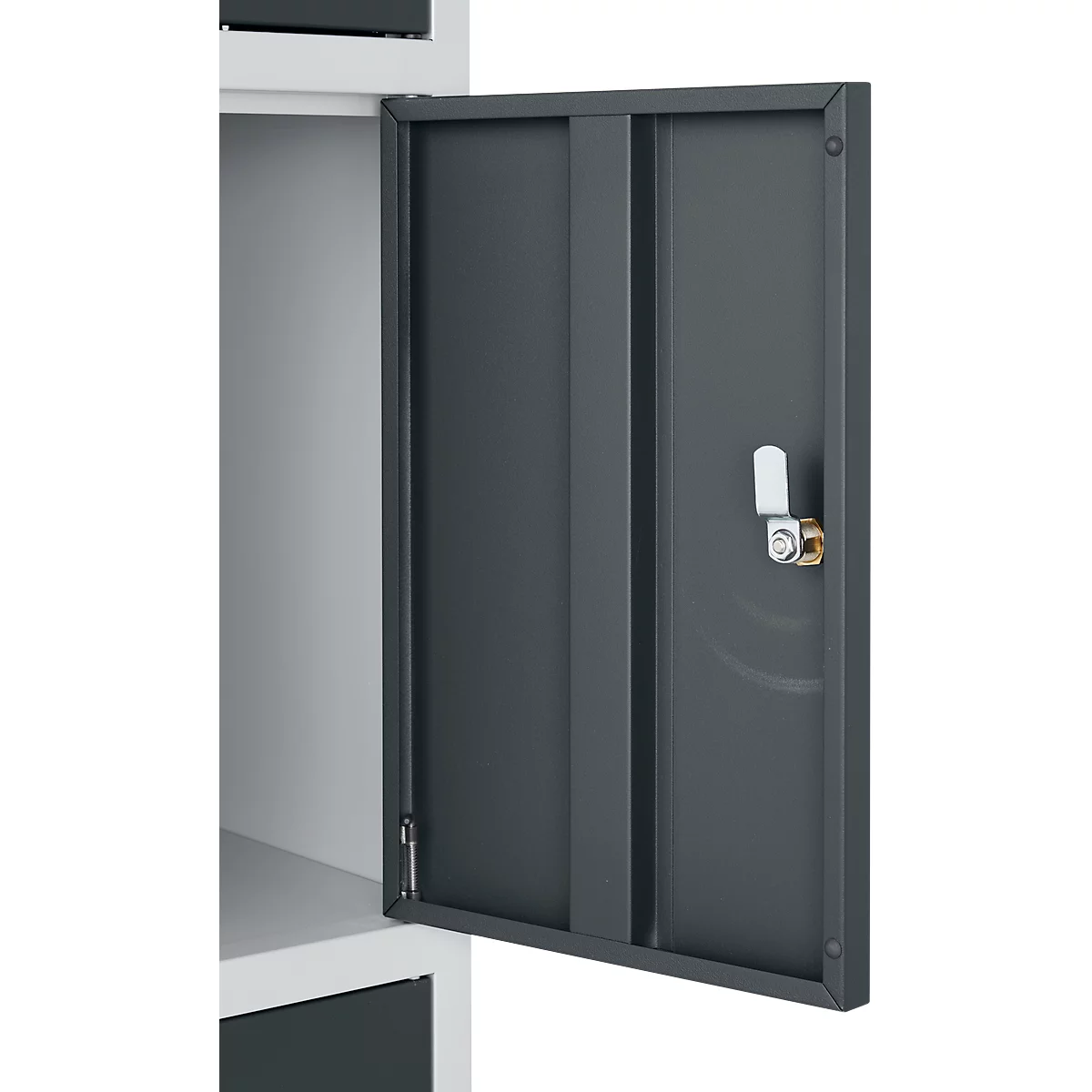 Schäfer Shop Select Schließfachgarderobe, mit Hutablage & Kleiderstange, 2 x 5 Fächer, B 1735 x T 500 x H 1950 mm, weißalu/anthrazitgrau