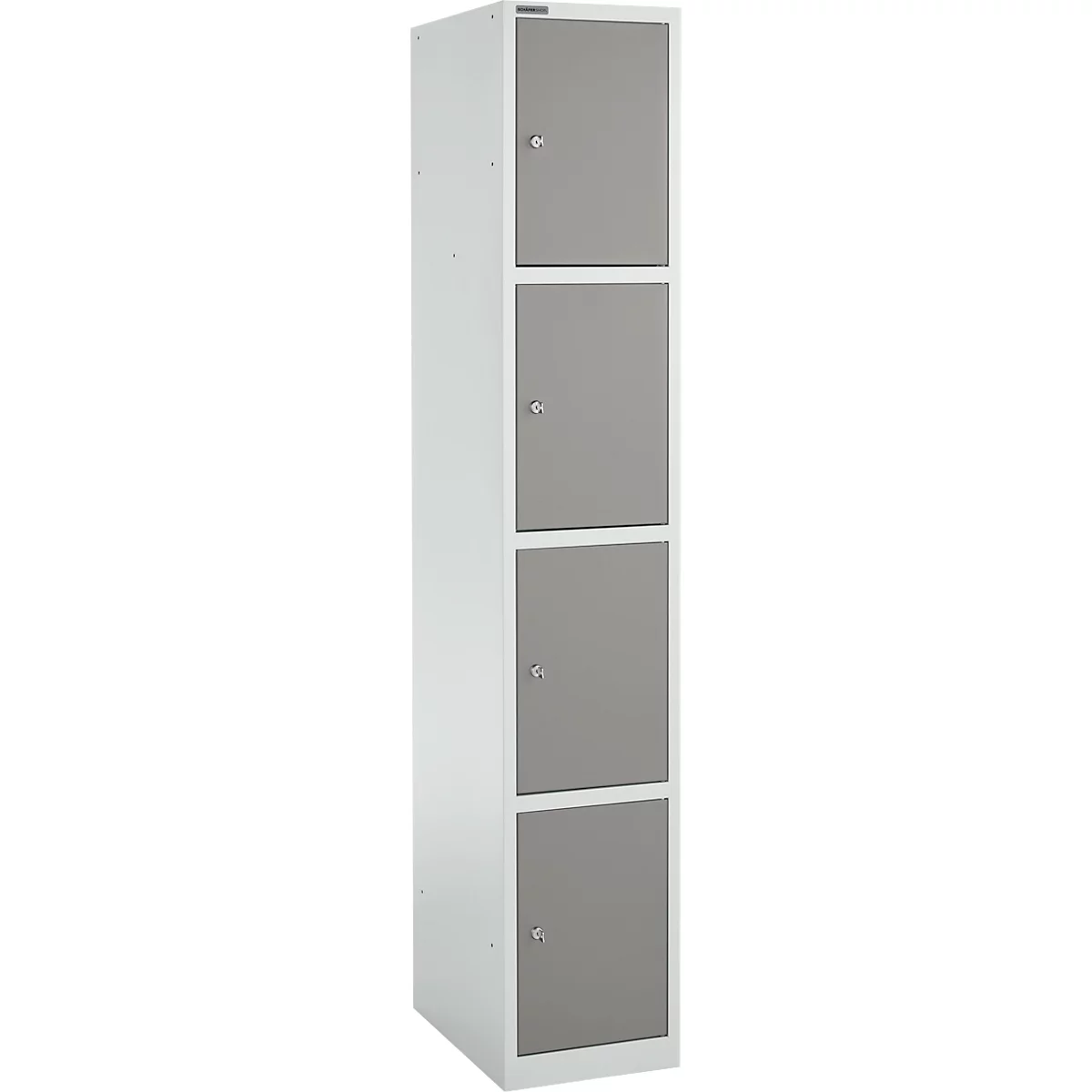 Schäfer Shop Select Schließfachsäule S4/4, mit Zylinderschloss, lichtgrau/platingrau