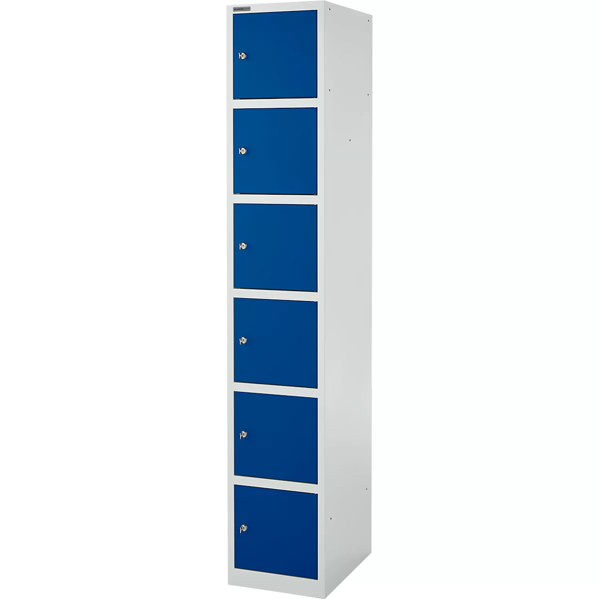 Schäfer Shop Select Schließfachsäule S4/6, mit Zylinderschloss, lichtgrau/enzianblau