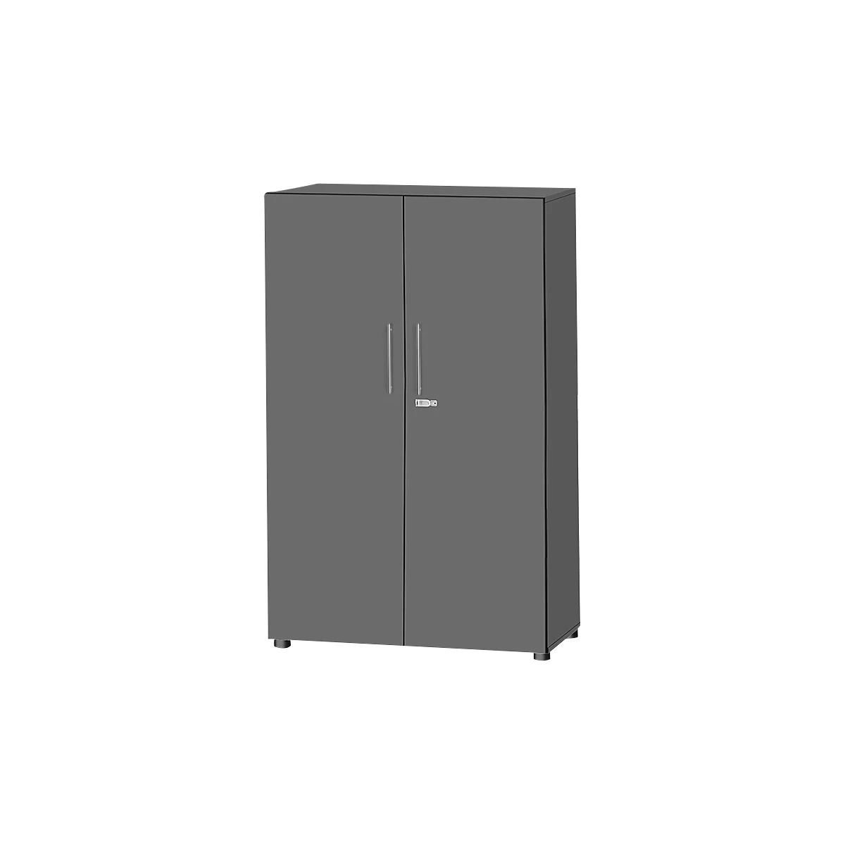 Schäfer Shop Select Schrank Start Off, 4 OH, abschließbar, B 800 x T 420 x H 1470 mm, Holz, graphit/graphit 