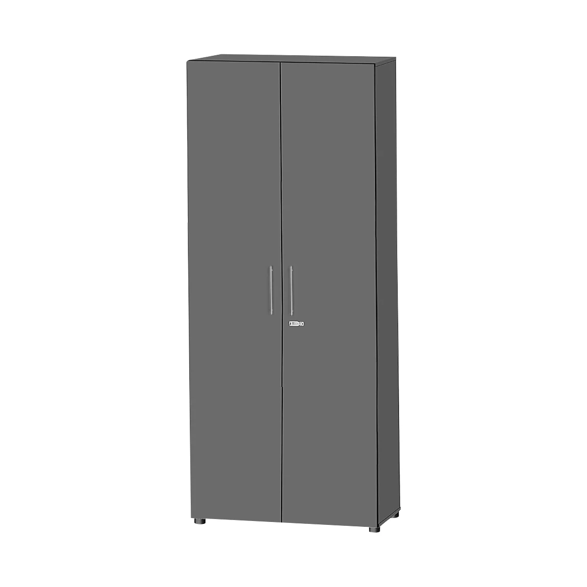 Schäfer Shop Select Schrank Start Off, 6 OH, abschließbar, B 800 x T 420 x H 2196 mm, Holz, graphit/graphit 