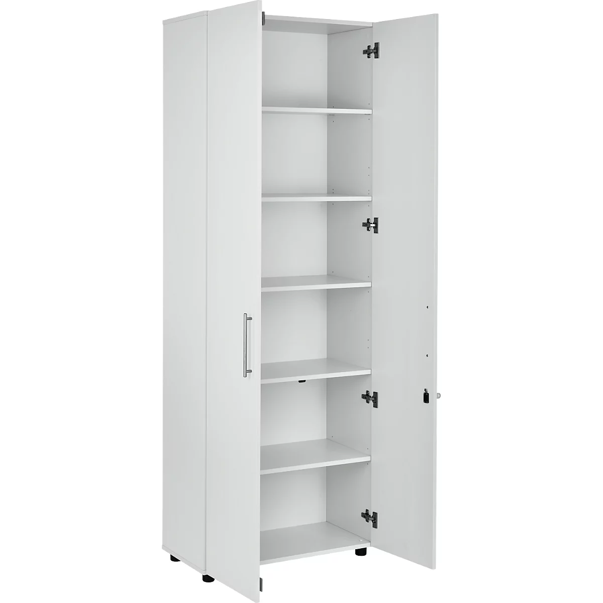 Schäfer Shop Select Schrank Start Off, 6 OH, abschließbar, B 800 x T 420 x H 2240 mm, Holz, lichtgrau/lichtgrau