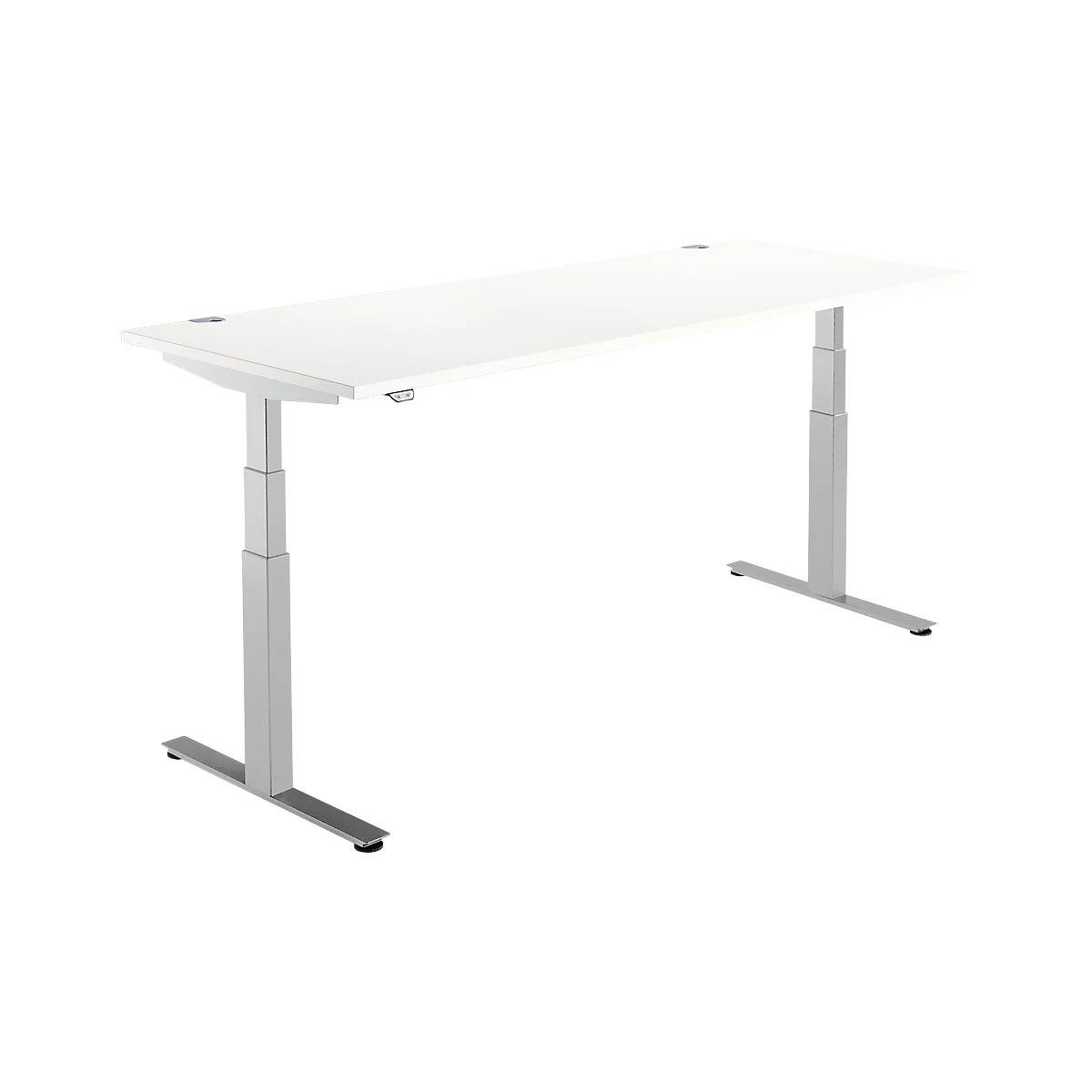 Schäfer Shop Select Schreibtisch DRIVE UP 2, elektrisch höhenverstellbar, Rechteck, T-Fuß, B 1800 x T 800 x H 630-1290 mm, weiß/weißaluminium