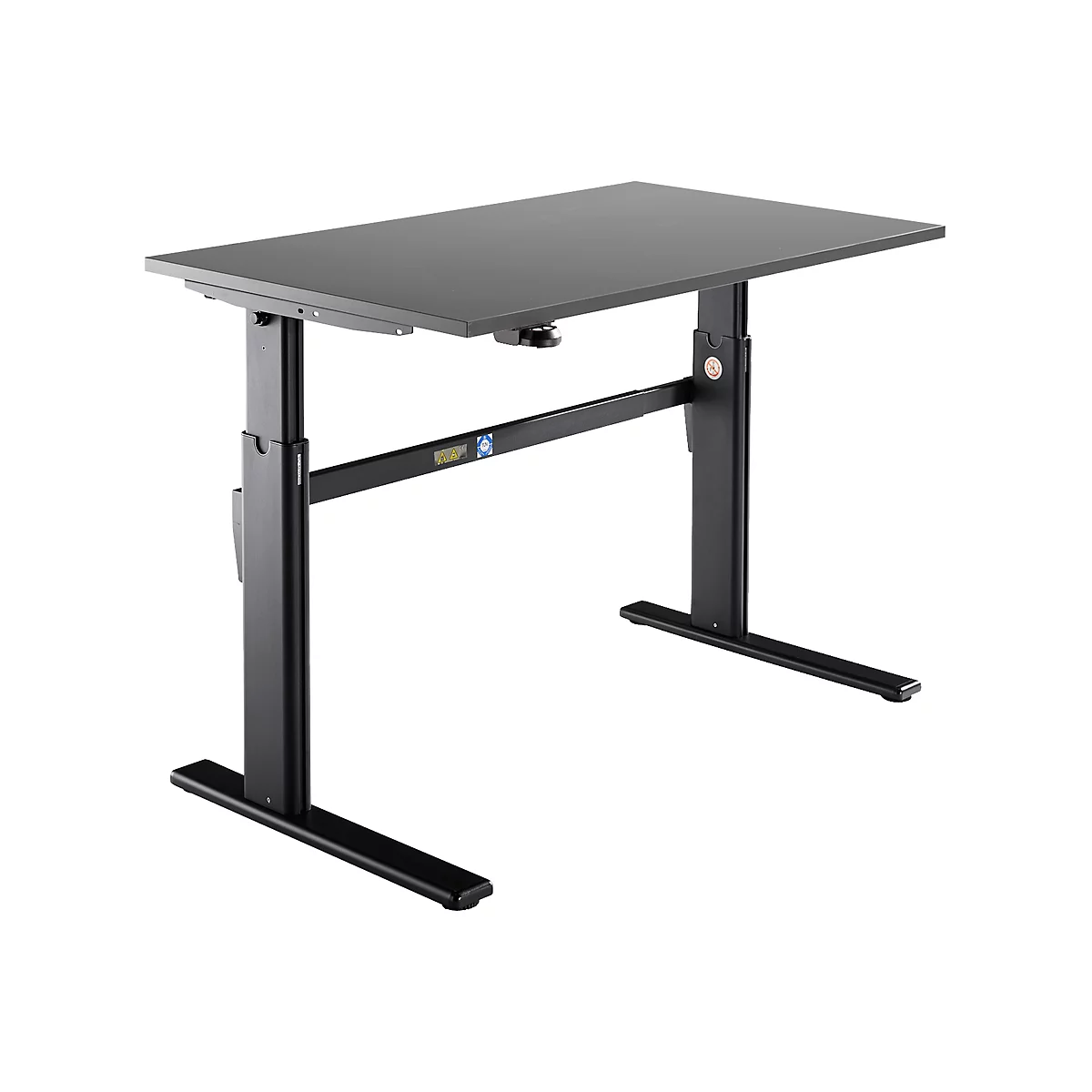 Schäfer Shop Select Schreibtisch, elektrisch höhenverstellbar, Rechteck, C-Fuß, B 1200 x T 800 x H 725-1185 mm, graphit/schwarz