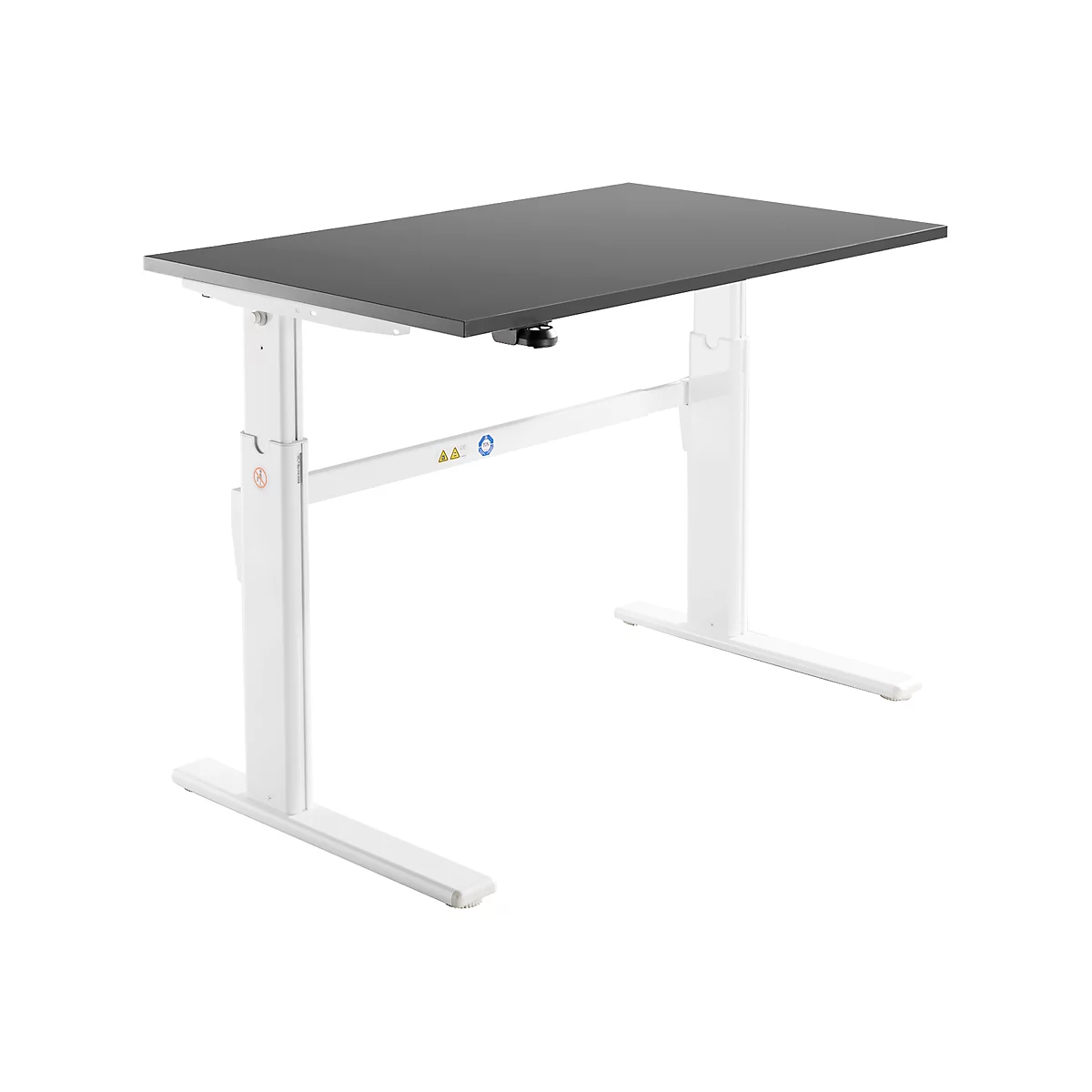 Schäfer Shop Select Schreibtisch, elektrisch höhenverstellbar, Rechteck, C-Fuß, B 1200 x T 800 x H 725-1185 mm, graphit/weiß