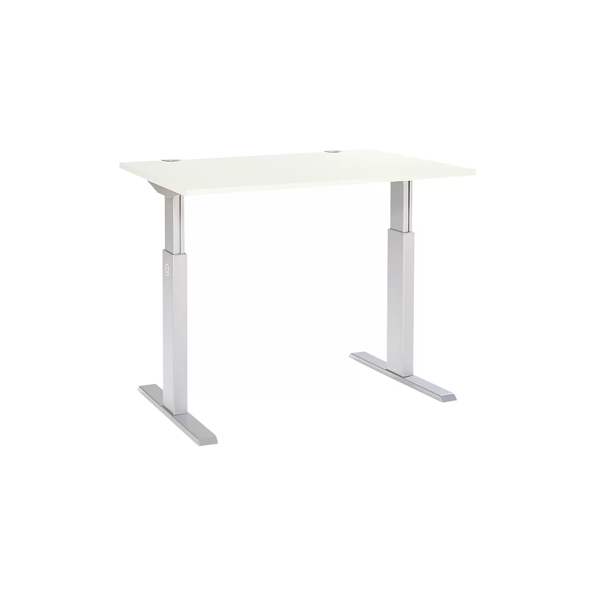 Schäfer Shop Select Schreibtisch ERGO-T, elektrisch höhenverstellbar, Rechteck, T-Fuß, B 1200 x T 800 x H 725-1185 mm, weiß/weißaluminium