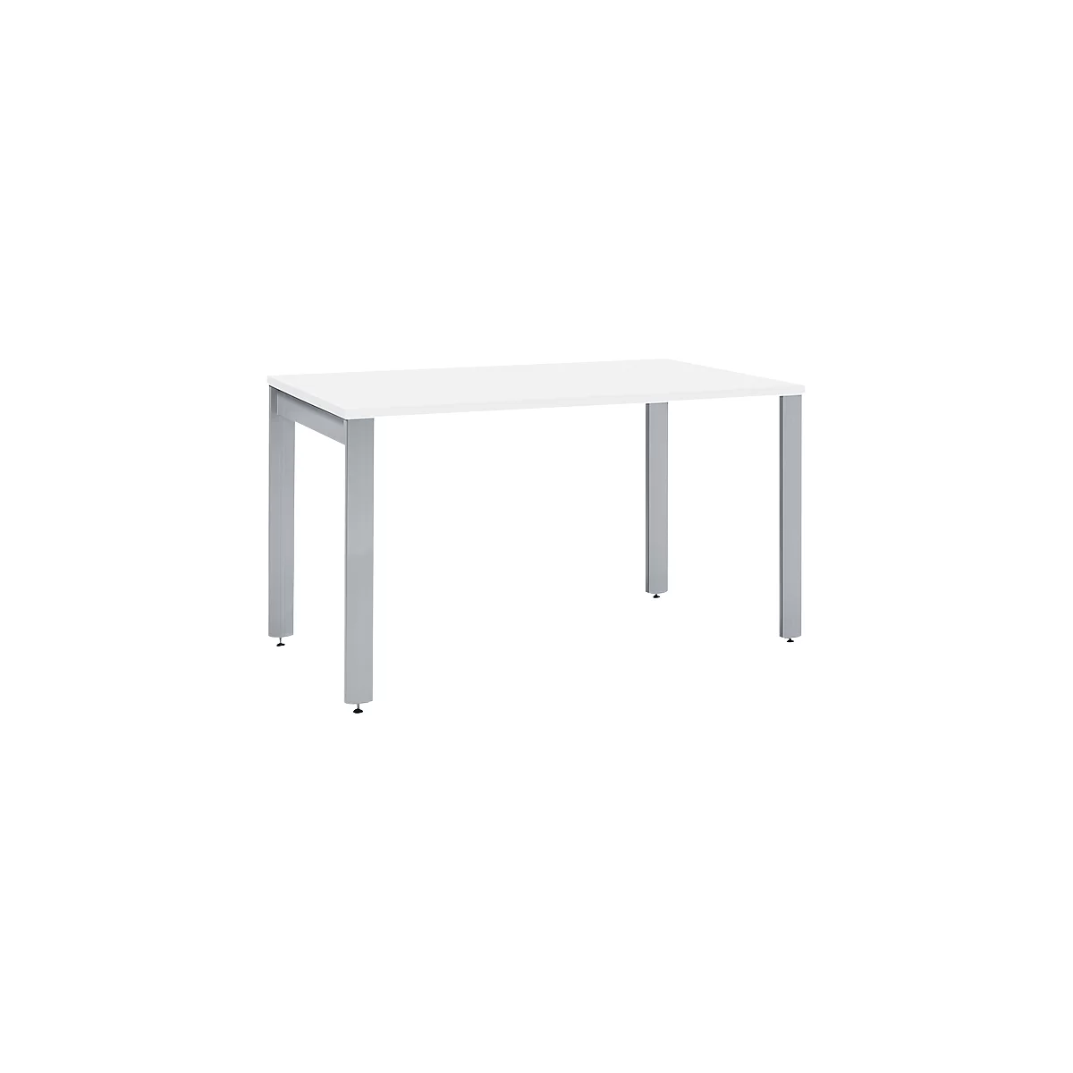 Schäfer Shop Select Schreibtisch LOGIN, 4-Fuß, B 1200 x T 800 x H 740 mm, weiß/weißalu