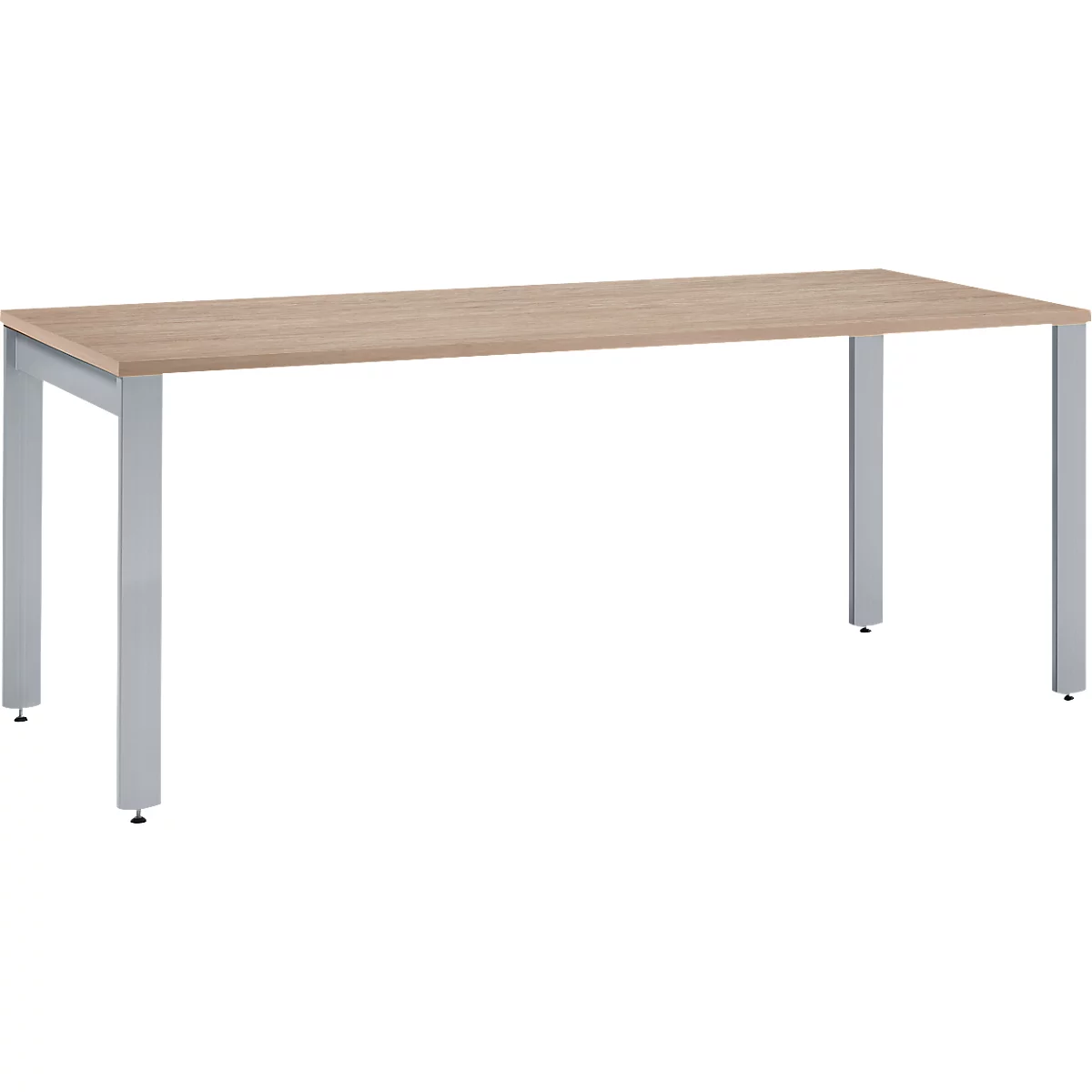 Schäfer Shop Select Schreibtisch LOGIN, 4-Fuß, B 1600 x T 800 x H 740 mm, Eiche/weißalu