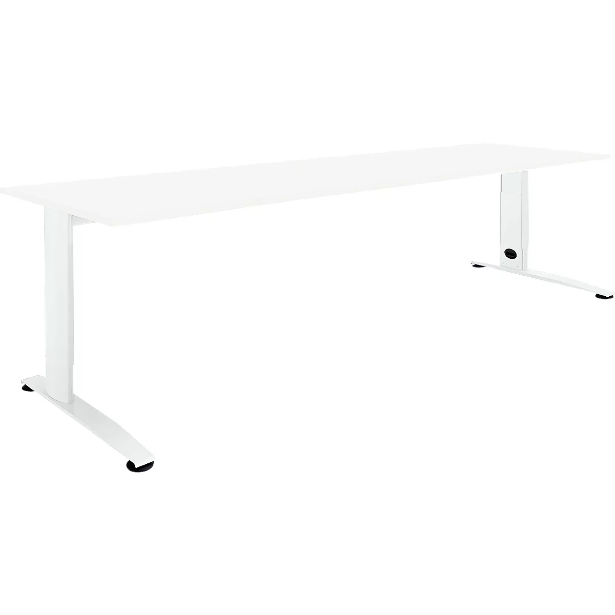 Schäfer Shop Select Schreibtisch LOGIN, manuell höheneinstellbar, C-Fuß, B 1800 x T 800 x H 660-820 mm, weiß/verkehrsweiß