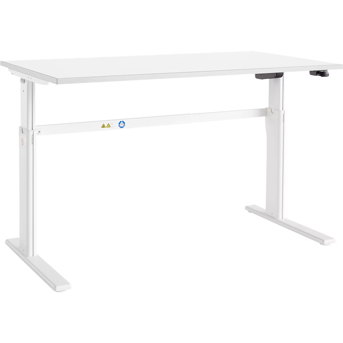 Schäfer Shop Select Schreibtisch Moxxo IQ, elektrisch höhenverstellbar, Rechteck, C-Fuß, B 1600 x T 800 x H 725-1185 mm, weiß