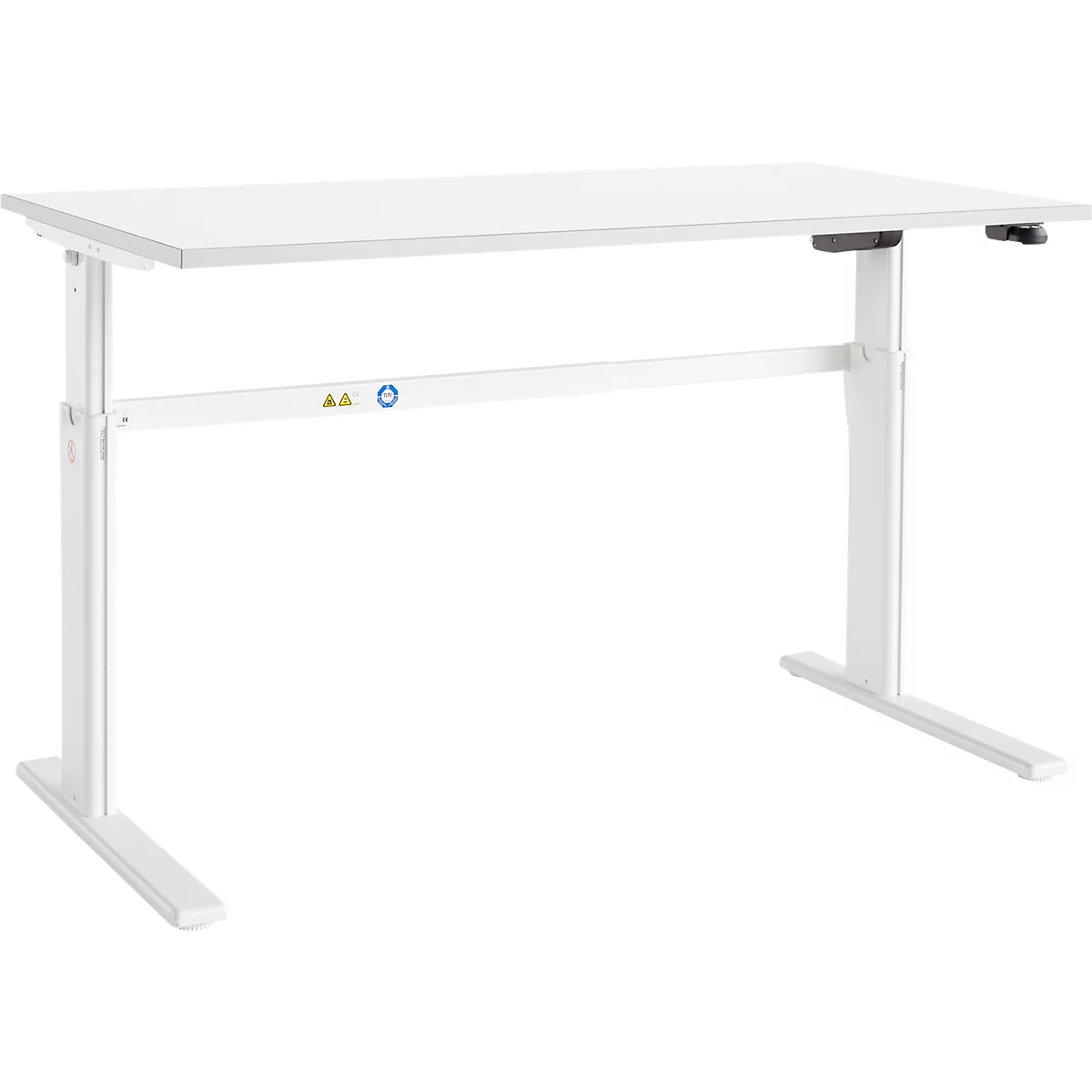Schäfer Shop Select Schreibtisch Moxxo IQ, elektrisch höhenverstellbar, Rechteck, C-Fuß, B 1800 x T 800 x H 725-1185 mm, weiß