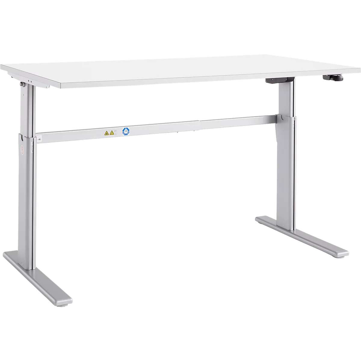 Schäfer Shop Select Schreibtisch Moxxo IQ, elektrisch höhenverstellbar, Rechteck, C-Fuß, B 1800 x T 800 x H 725-1185 mm, weiß/weißaluminium
