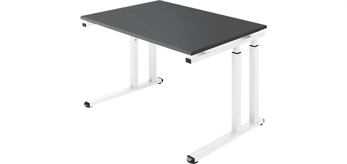 Schäfer Shop Select Schreibtisch SET UP, C-Fußgestell, 1200x800, graphit/weiß