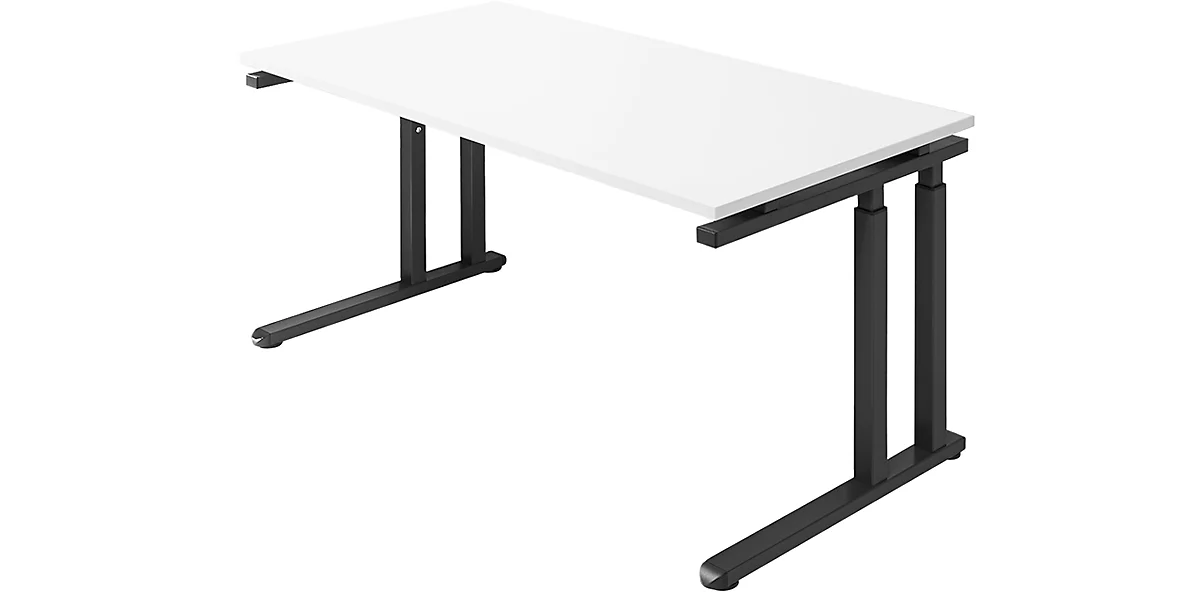 Schäfer Shop Select Schreibtisch SET UP, C-Fußgestell, 1600x800, weiß/graphit