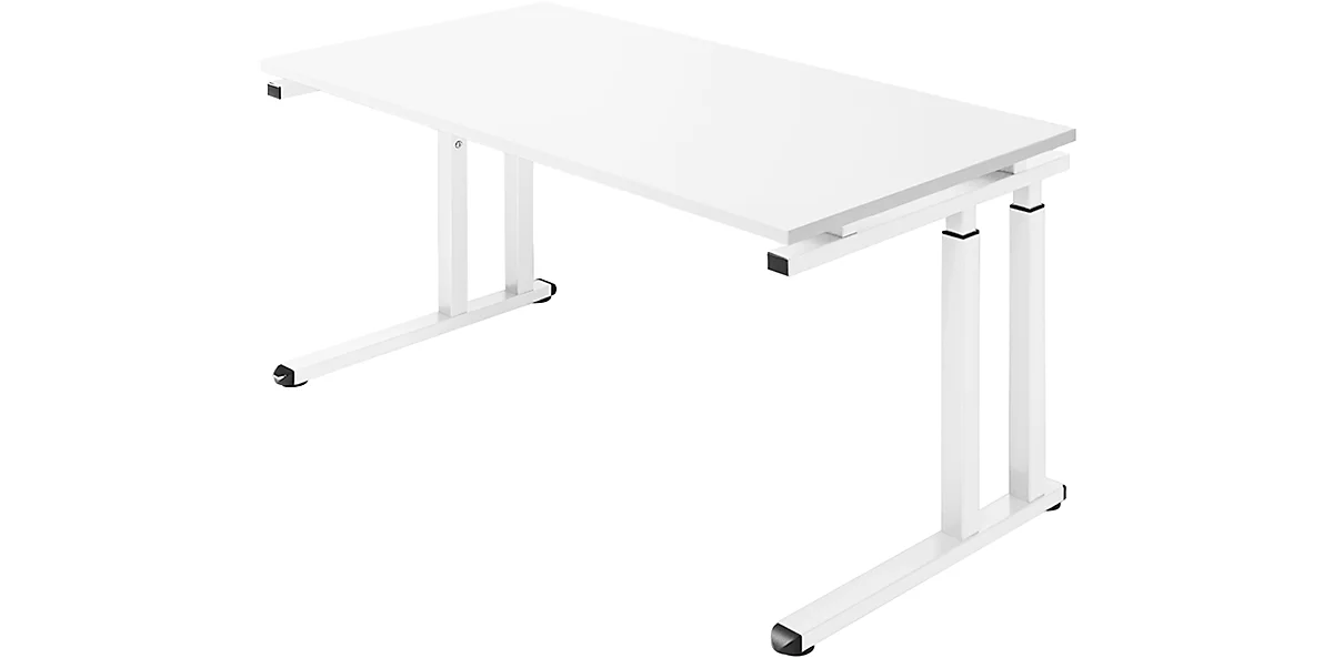 Schäfer Shop Select Schreibtisch SET UP, C-Fußgestell, 1600x800, weiß/weiß