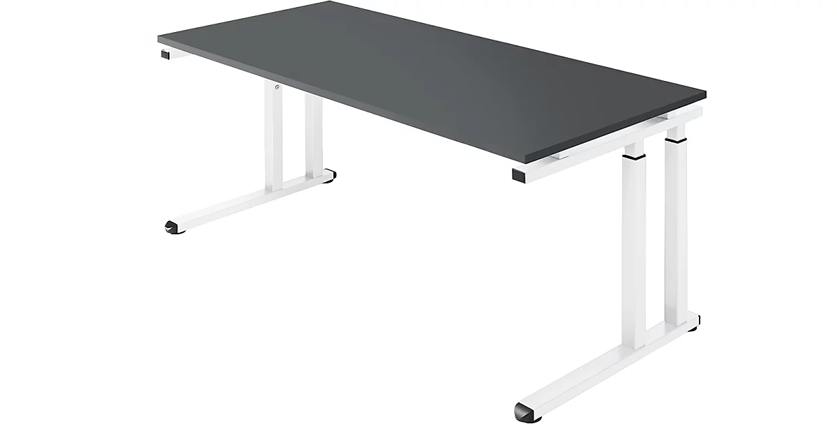 Schäfer Shop Select Schreibtisch SET UP, C-Fußgestell, 1800x800, graphit/weiß