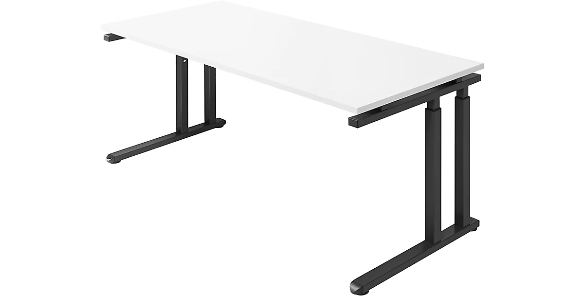 Schäfer Shop Select Schreibtisch SET UP, C-Fußgestell, 1800x800, weiß/graphit