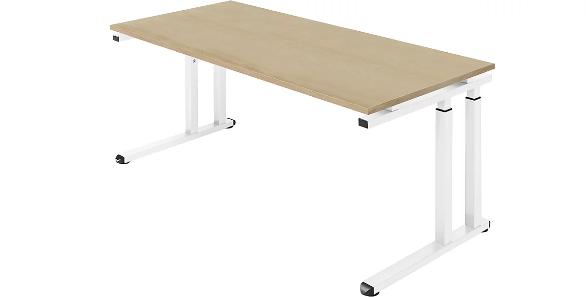 Schäfer Shop Select Schreibtisch SET UP, C-Fußgestell, 1800x800, Wildeiche/weiß