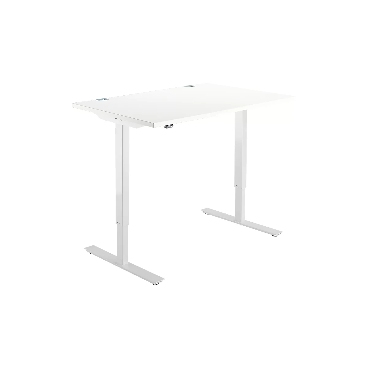 Schäfer Shop Select Schreibtisch Start Off, elektrisch höhenverstellbar, Rechteck, T-Fuß, B 1200 x T 800 x H 755-1255 mm, weiß 