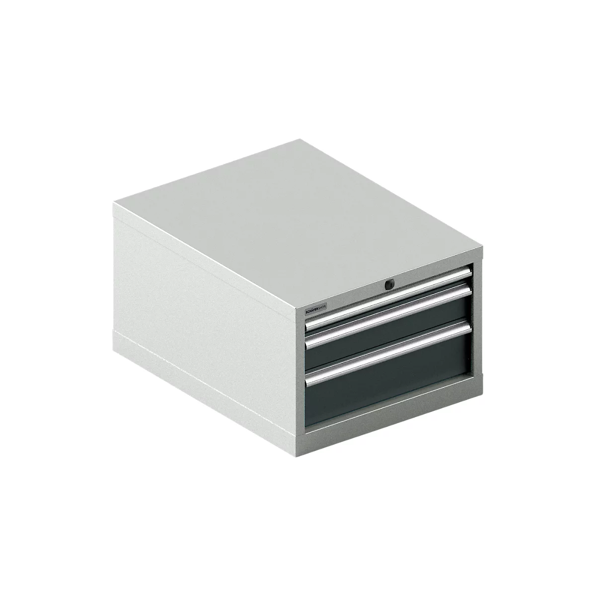 Schäfer Shop Select Schubladenschrank 27-36, 3 Schübe, bis 200 kg, B 564 x T 725 x H 400 mm, anthrazitgrau/lichtgrau