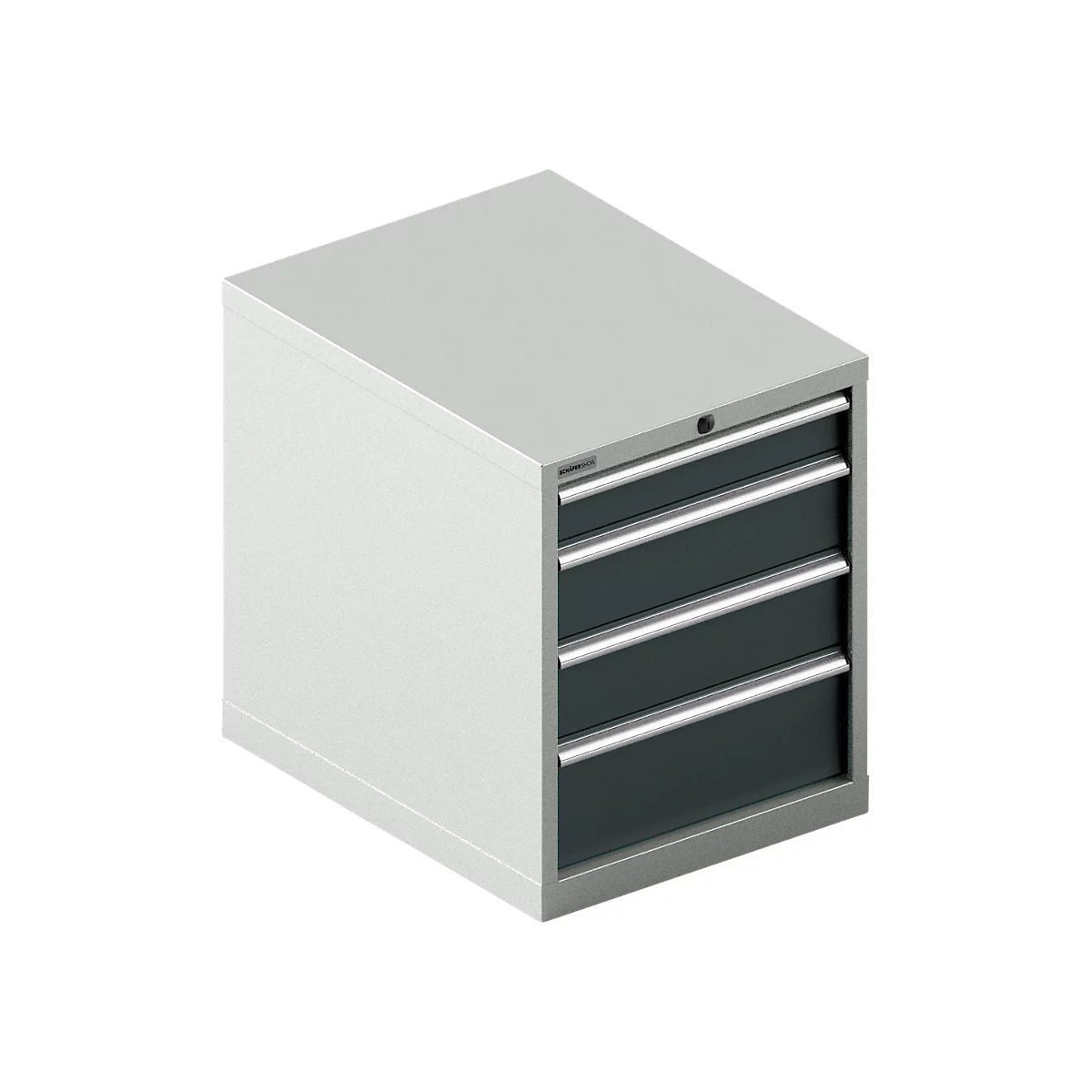 Schäfer Shop Select Schubladenschrank 27-36, 4 Schübe, bis 200 kg, B 564 x T 725 x H 700 mm, anthrazitgrau/lichtgrau