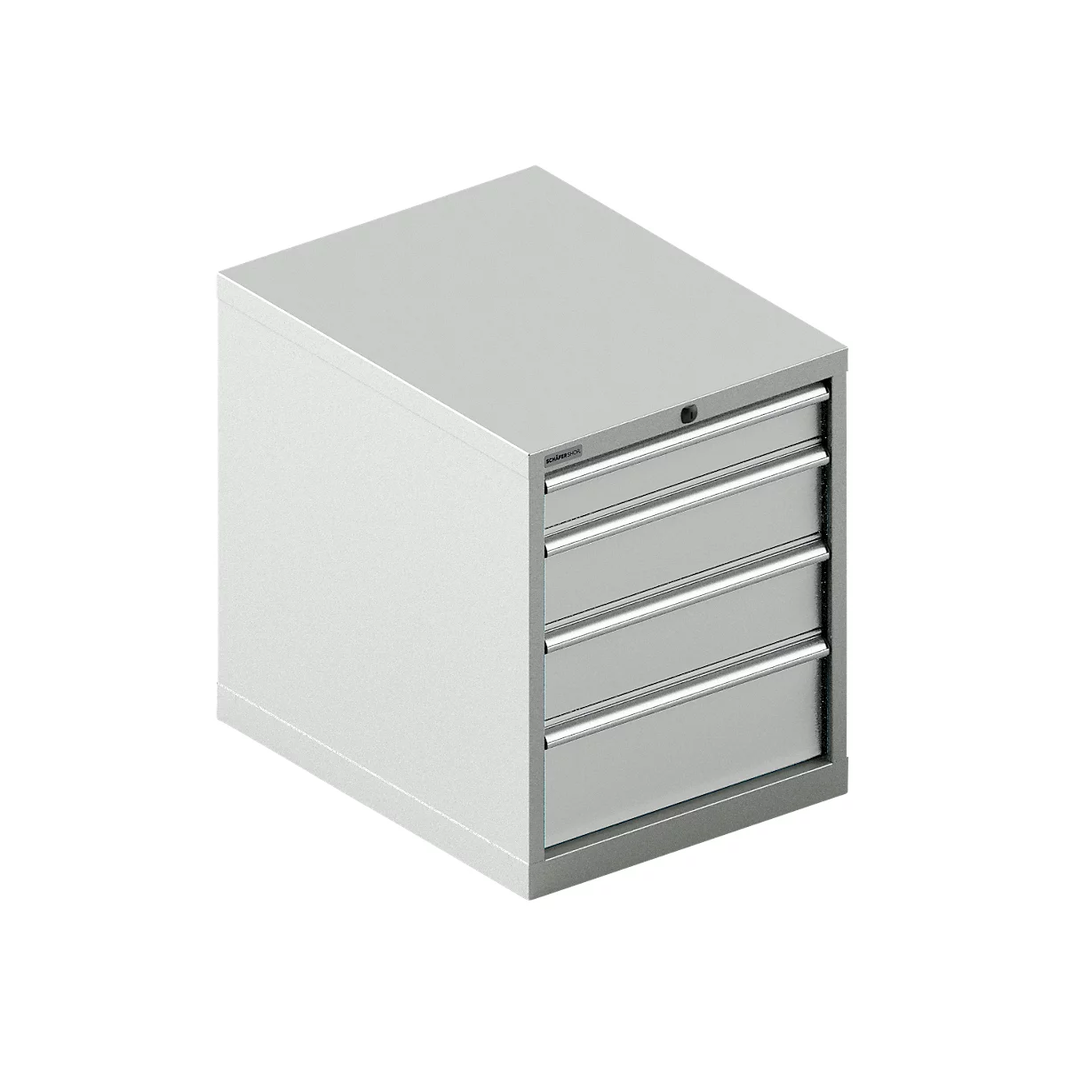 Schäfer Shop Select Schubladenschrank 27-36, 4 Schübe, bis 200 kg, B 564 x T 725 x H 700 mm, lichtgrau/lichtgrau