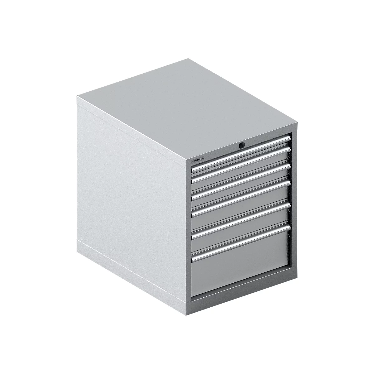 Schäfer Shop Select Schubladenschrank 27-36, 6 Schübe, bis 200 kg, B 564 x T 725 x H 700 mm, weißaluminium/weißaluminium