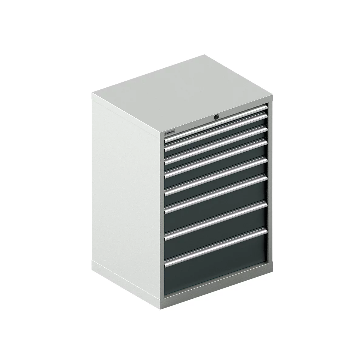 Schäfer Shop Select Schubladenschrank 36-27, 8 Schübe, bis 200 kg, B 717 x T 572 x H 1000 mm, lichtgrau/anthrazitgrau
