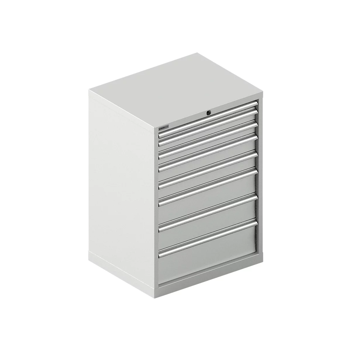 Schäfer Shop Select Schubladenschrank 36-27, 8 Schübe, bis 200 kg, B 717 x T 572 x H 1000 mm, lichtgrau