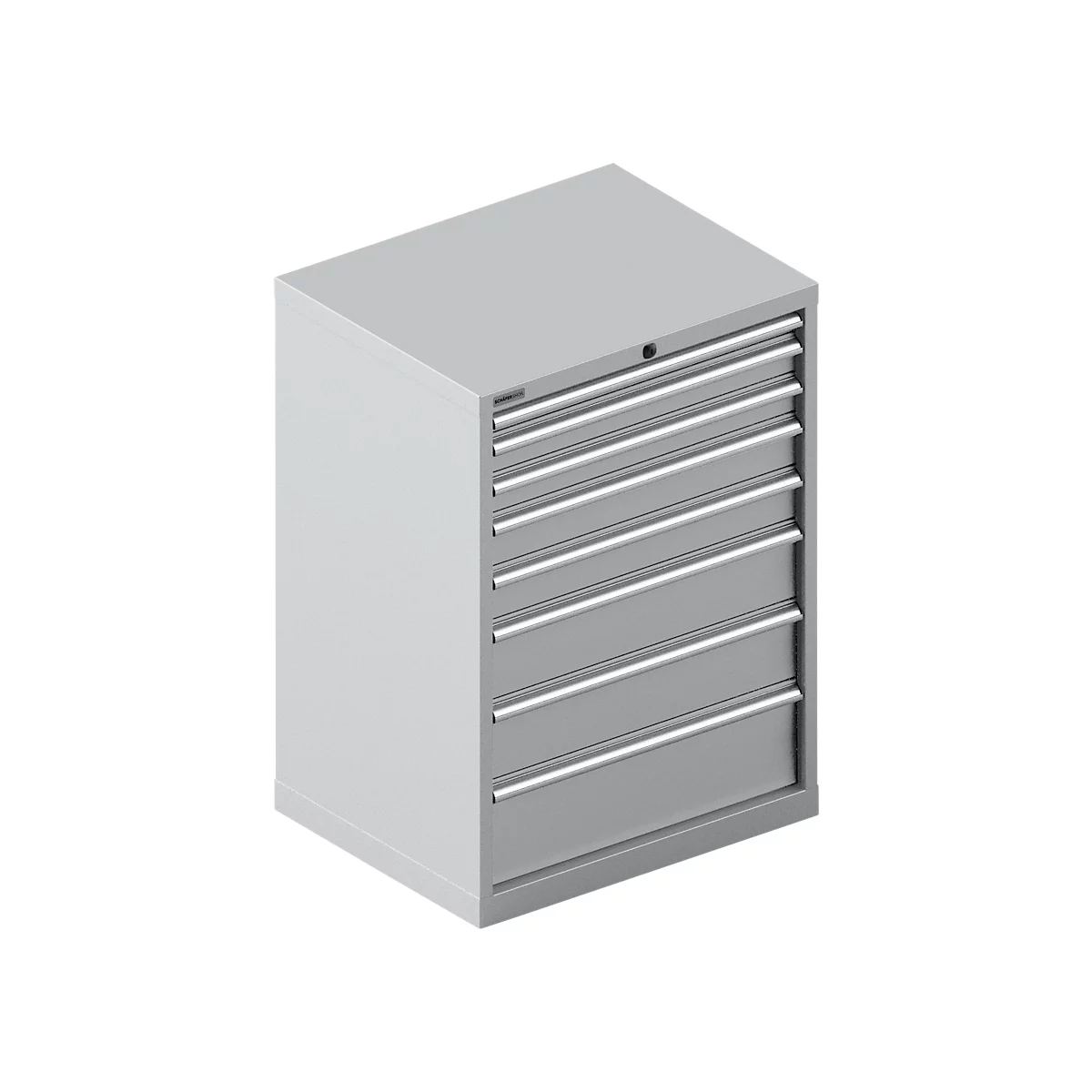 Schäfer Shop Select Schubladenschrank 36-27, 8 Schübe, bis 200 kg, B 717 x T 572 x H 1000 mm, weißalu