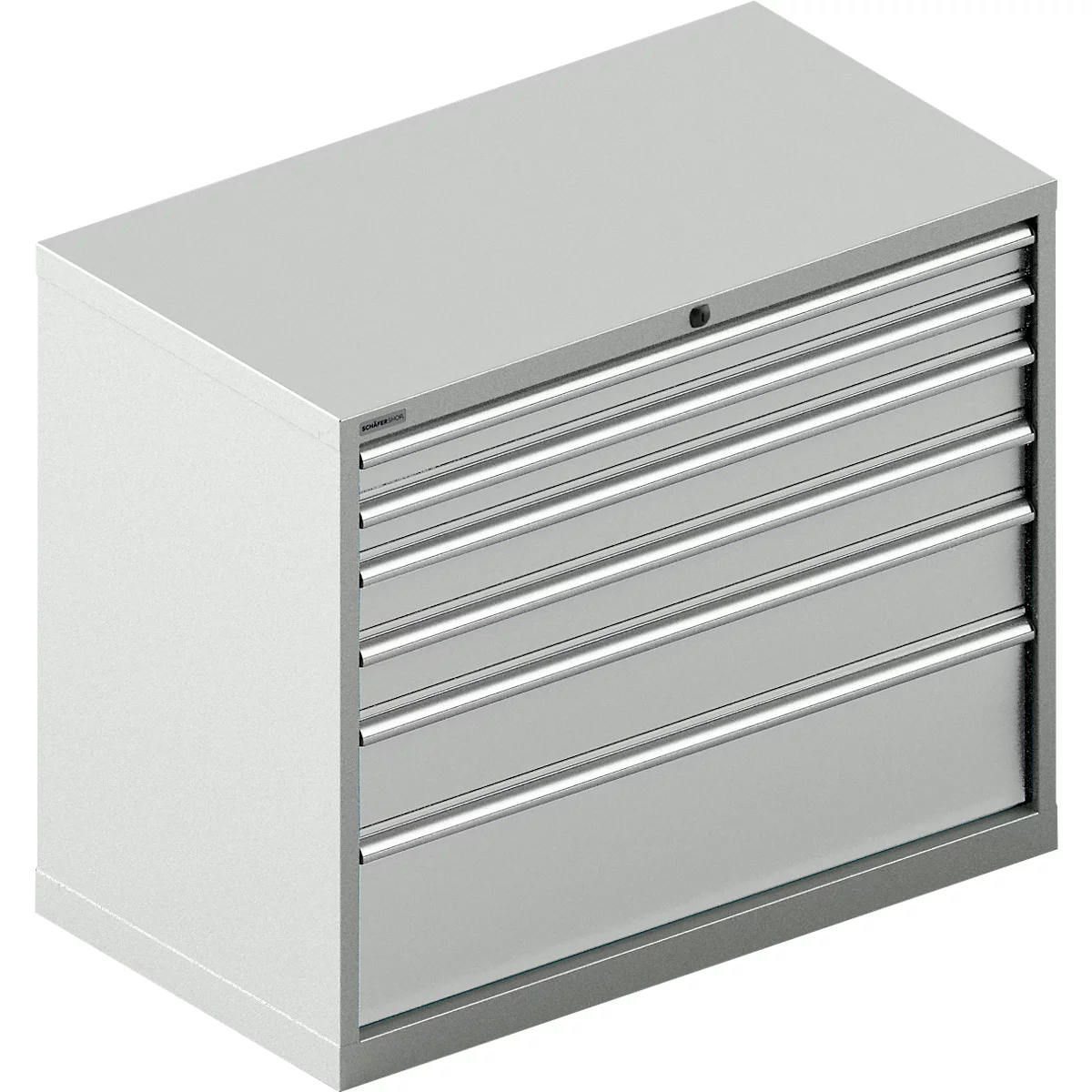 Schäfer Shop Select Schubladenschrank 54-27, 6 Schübe, bis 200 kg, B 1023 x T 572 x H 850 mm, lichtgrau