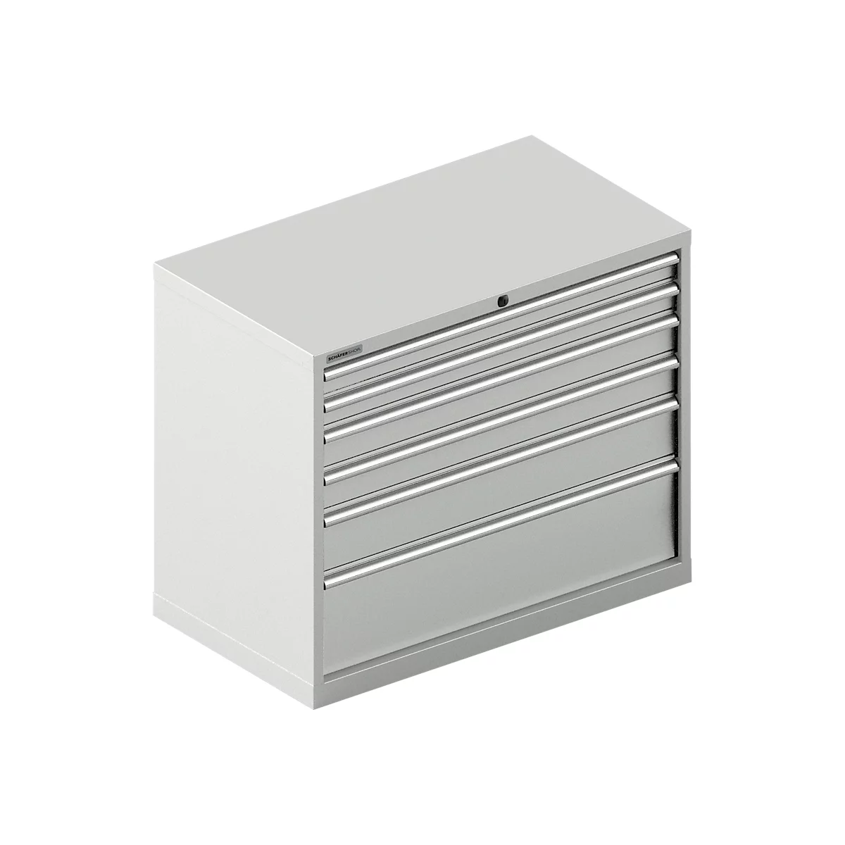 Schäfer Shop Select Schubladenschrank 54-27, 6 Schübe, bis 75 kg, B 1023 x T 572 x H 850 mm, lichtgrau