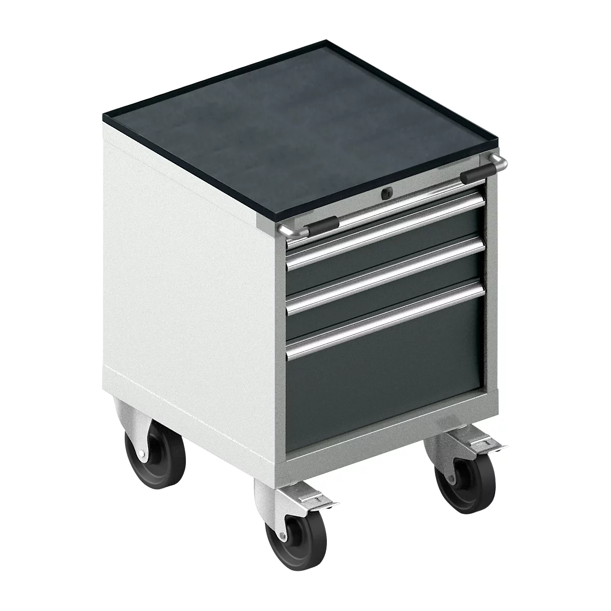 Schäfer Shop Select Schubladenschrank mit Rollen WSK 18-27, 4 Schübe, bis 75 kg, B 411 x T 572 x H 770 mm, anthrazitgrau/lichtgrau