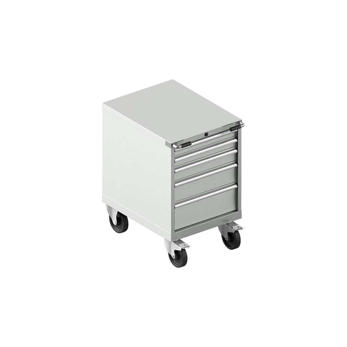 Schäfer Shop Select Schubladenschrank mit Rollen WSK 36-27, 5 Schübe, bis 200 kg, B 717 x T 572 x H 920 mm, lichtgrau/lichtgrau