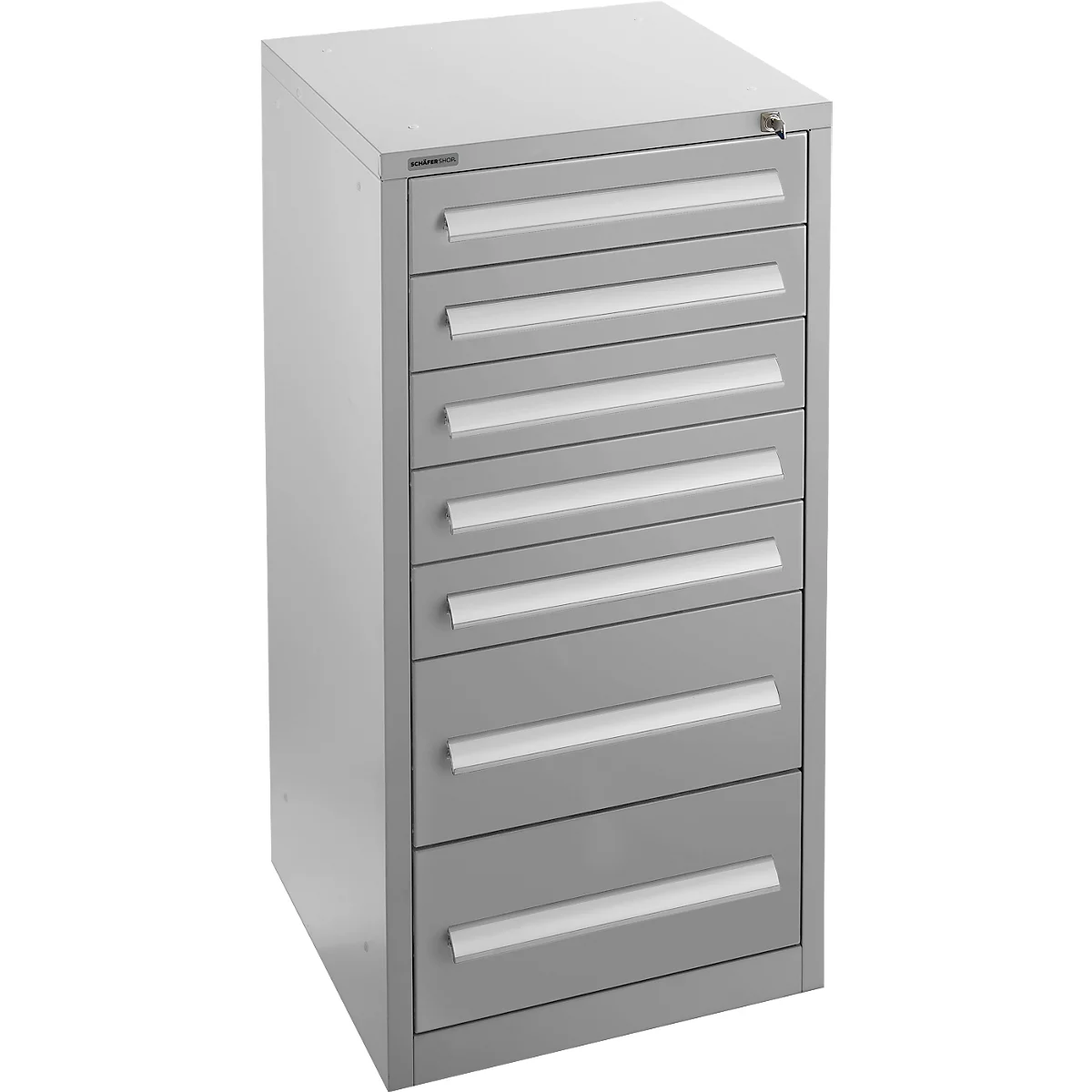 Schäfer Shop Select Schubladenschrank SF 70, 7 Schübe, weißaluminium RAL 9006 weißaluminium RAL 9006