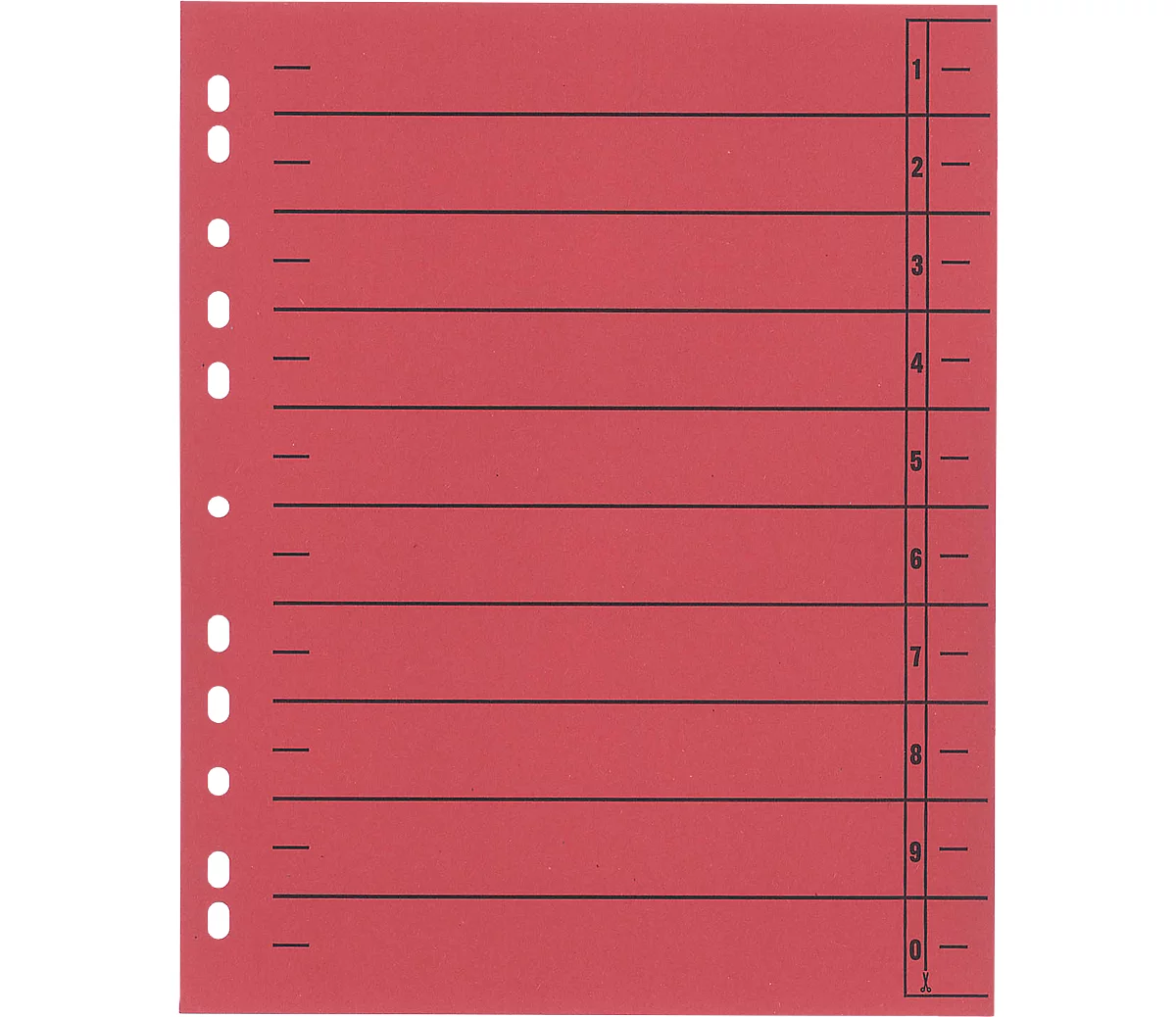 Schäfer Shop Select Separadores con pestañas, formato DIN A4, impresión lineal, 100 unidades, rojo