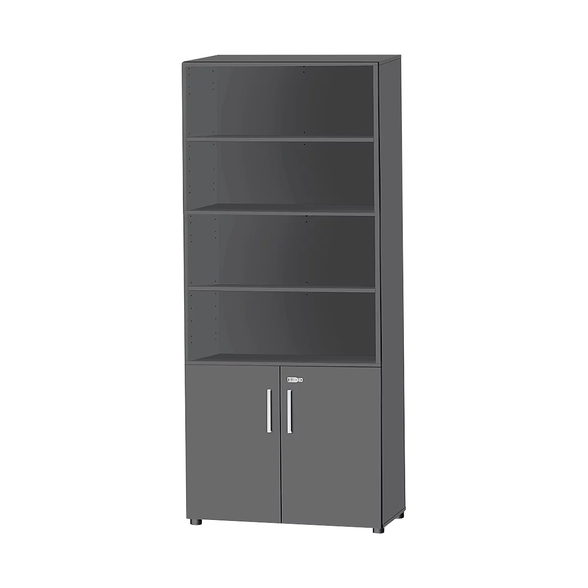 Schäfer Shop Select SET UP combi-boekenkast, 6 OH, B 800 x D 420 x H 2196 mm, grafiet/grafiet 