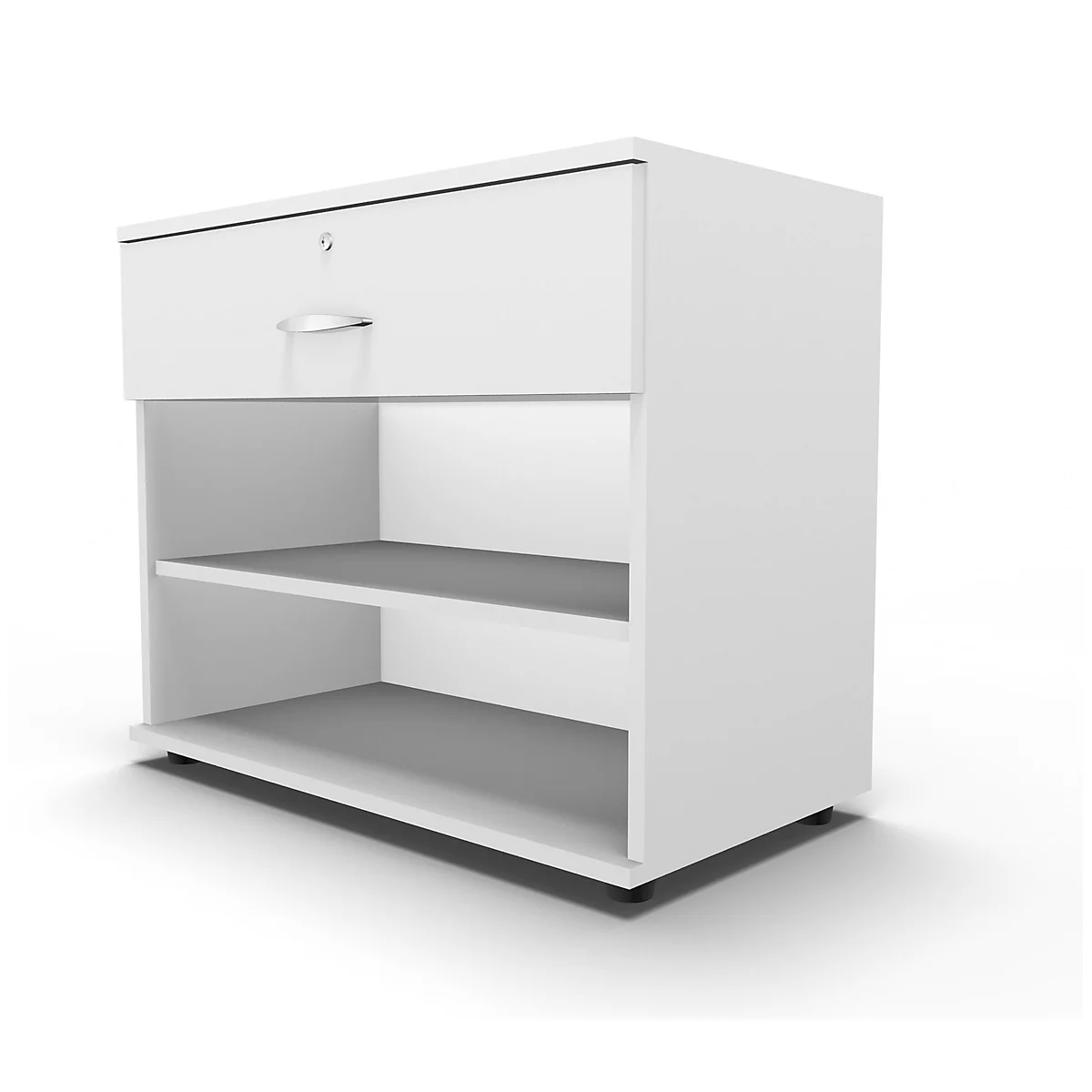 Schäfer Shop Select Sideboard, met schuiflade, afsluitbaar, spaanplaat, B 800 x D 420 x H 663 mm, wit