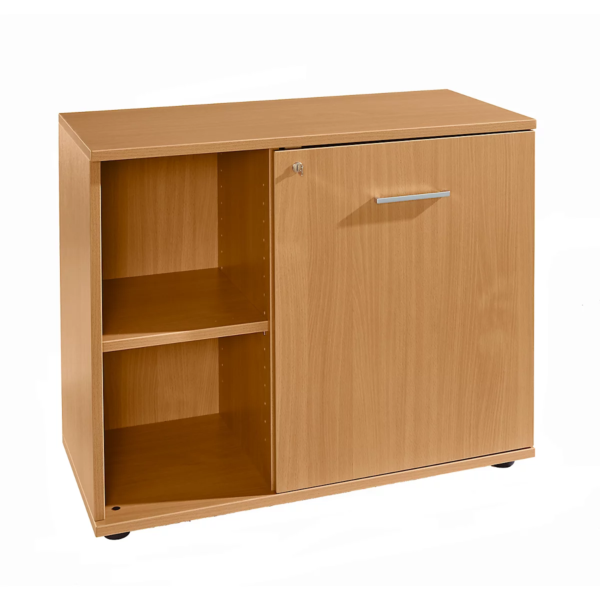 Schäfer Shop Select Sideboard, mit Drehtür, abschließbar, Spanplatte, B 800 x T 420 x H 663 mm, rechts anstellbar, Buche