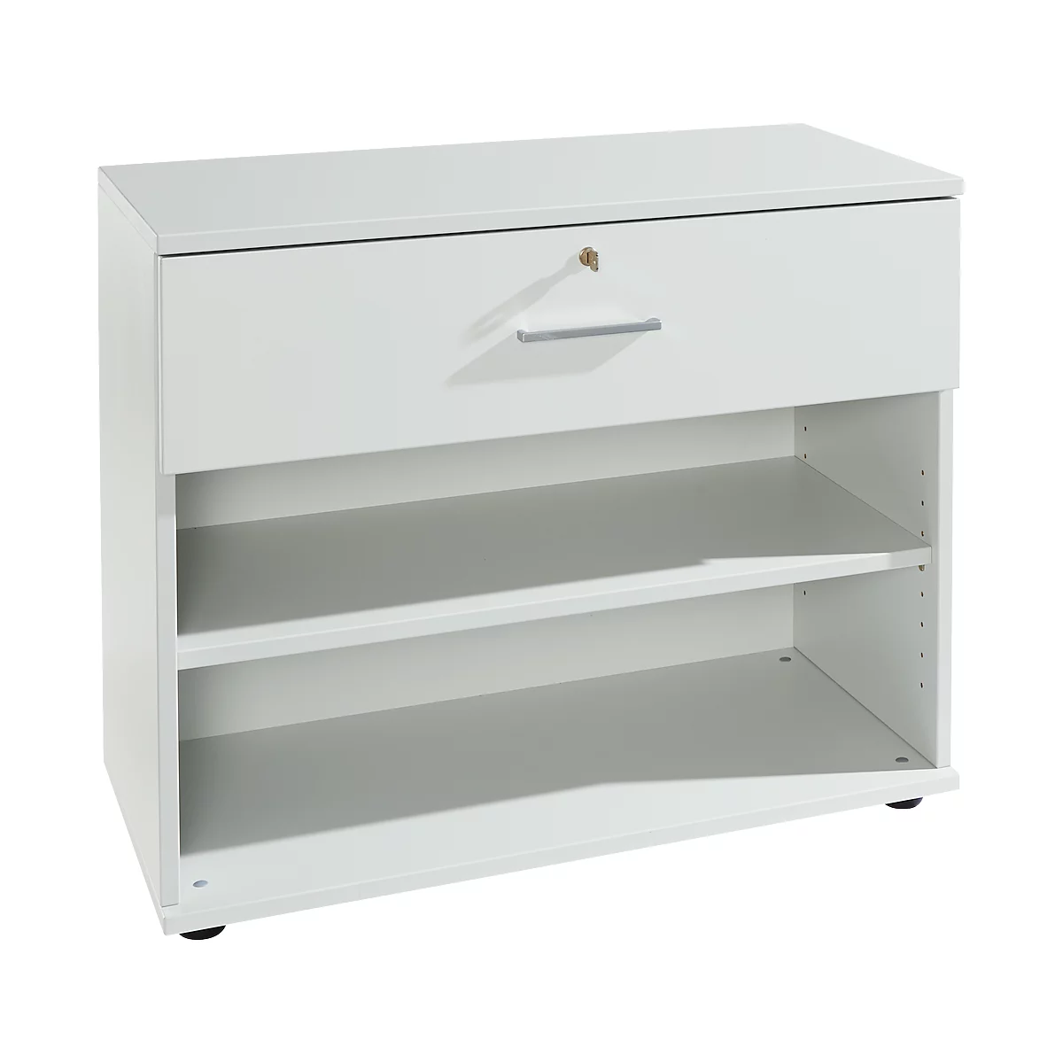 Schäfer Shop Select Sideboard, mit Schublade, abschließbar, Spanplatte, B 800 x T 420 x H 663 mm, lichtgrau