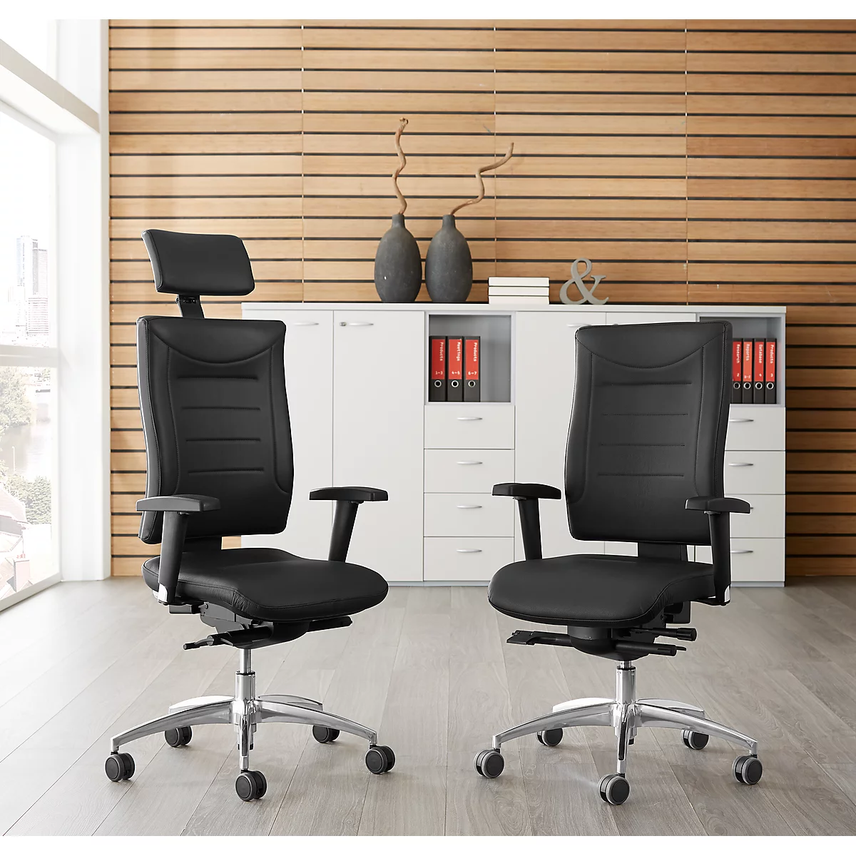 Schäfer Shop Select Siège de bureau SSI PROLINE P3 DELUXE, mécanisme synchrone, sans accoudoirs, assise capitonnée confortable, avec repose-tête