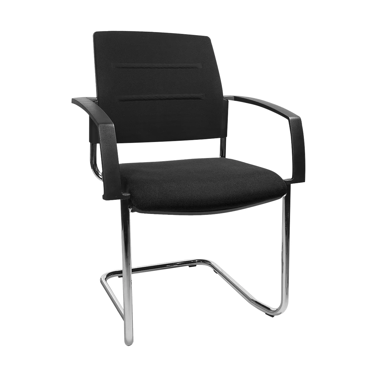 Schäfer Shop Select silla basculante SSI Proline Visit S2, ergonómica, con reposabrazos, apilable hasta 4 piezas, ancho 480 x fondo 480 x alto 480 mm, negro/negro